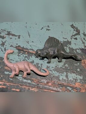 Vintage 1960s Marx Plastic Toy Dinosaur Toys Lot of 2